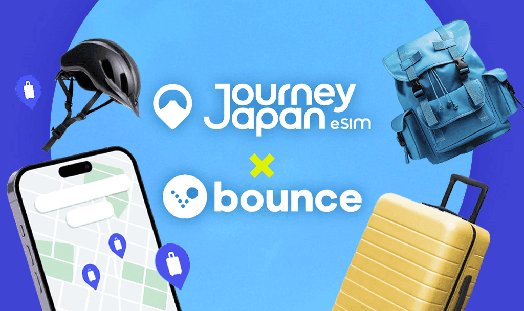 Journey Japan eSIM partnership banner with Bounce