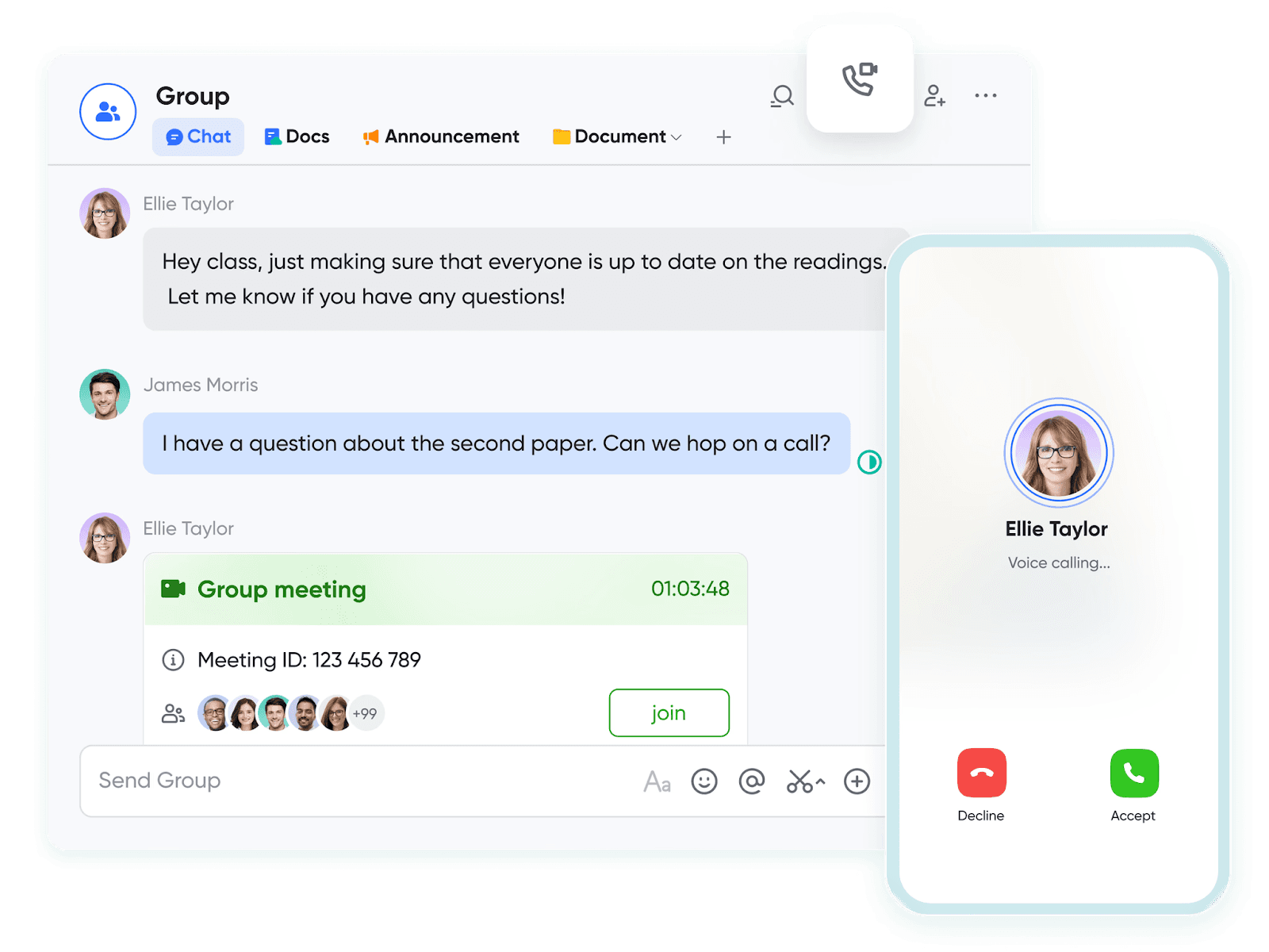 Lark Meetings: Integrated communication with workflow context
