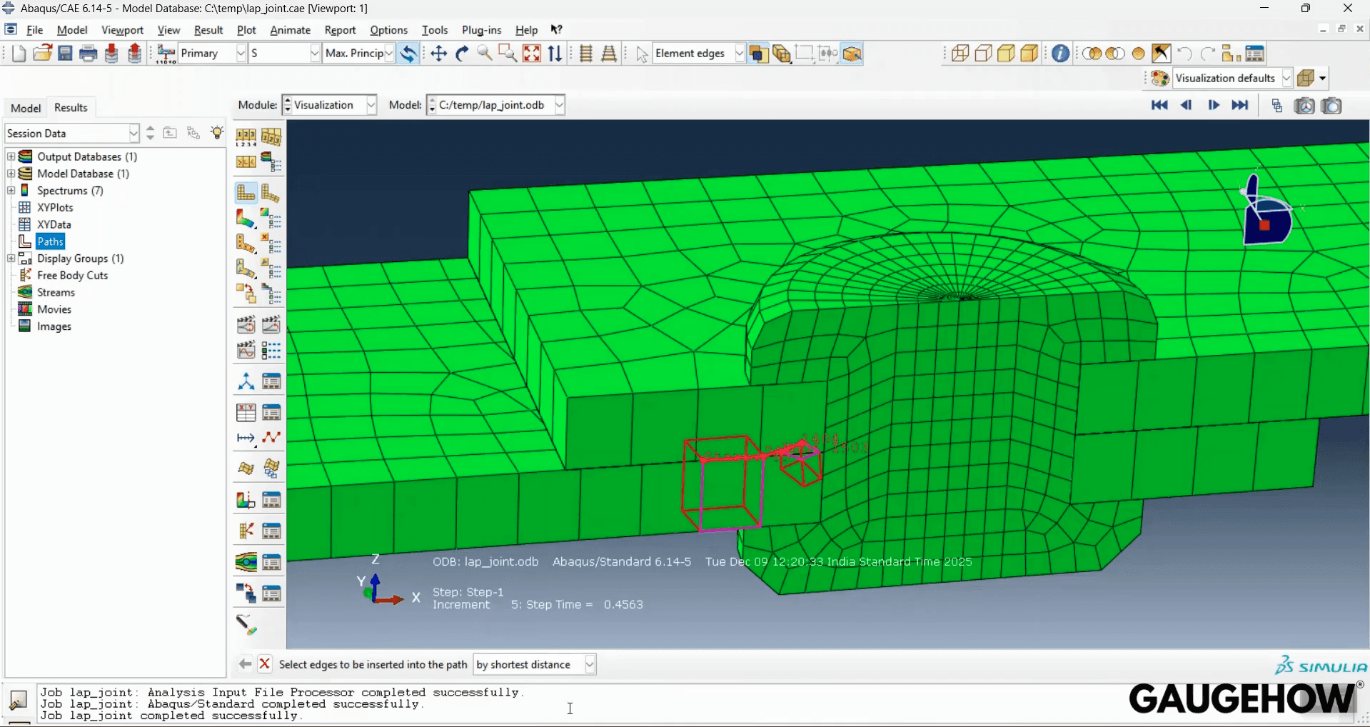 Abaqus CAE probe stress in visualization