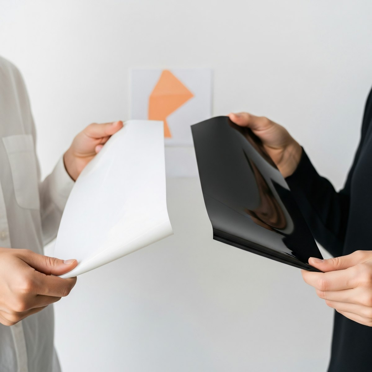 hands of 2 people holding a sheet