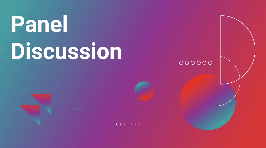 Smartphone displaying data analytics, colorful illustration background