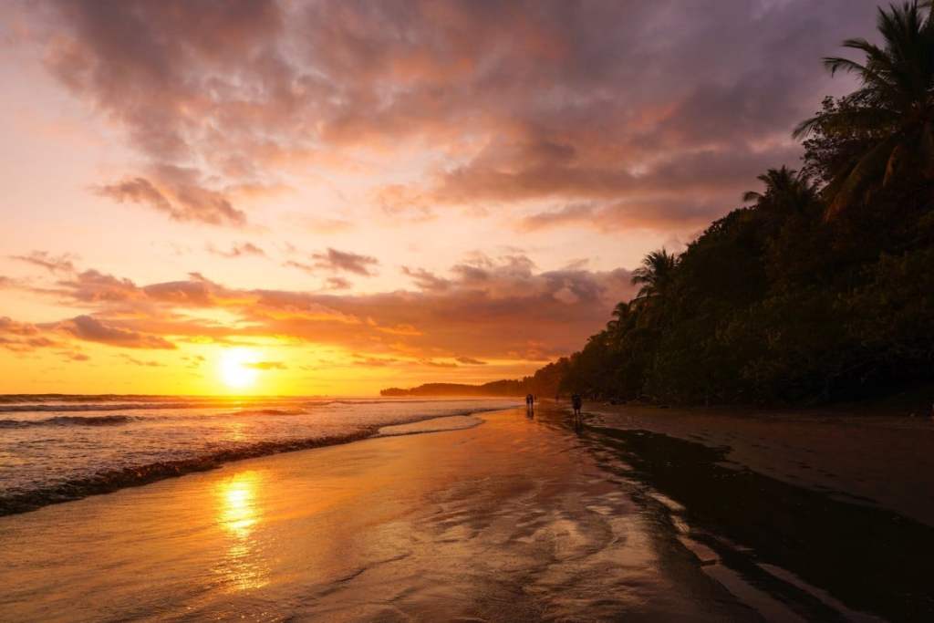 Sunset in Marino Ballena National Park, Costa Rica