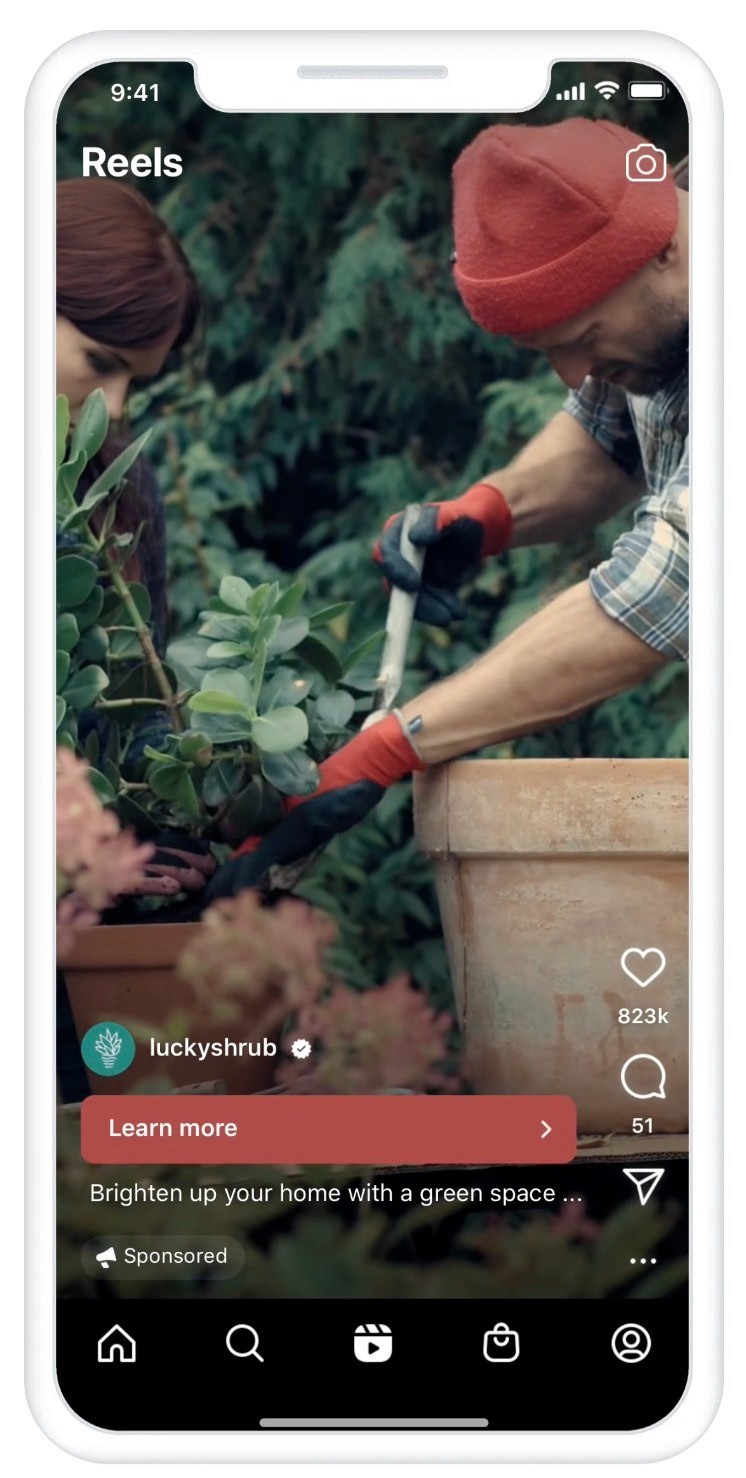 Instagram reel ad Source