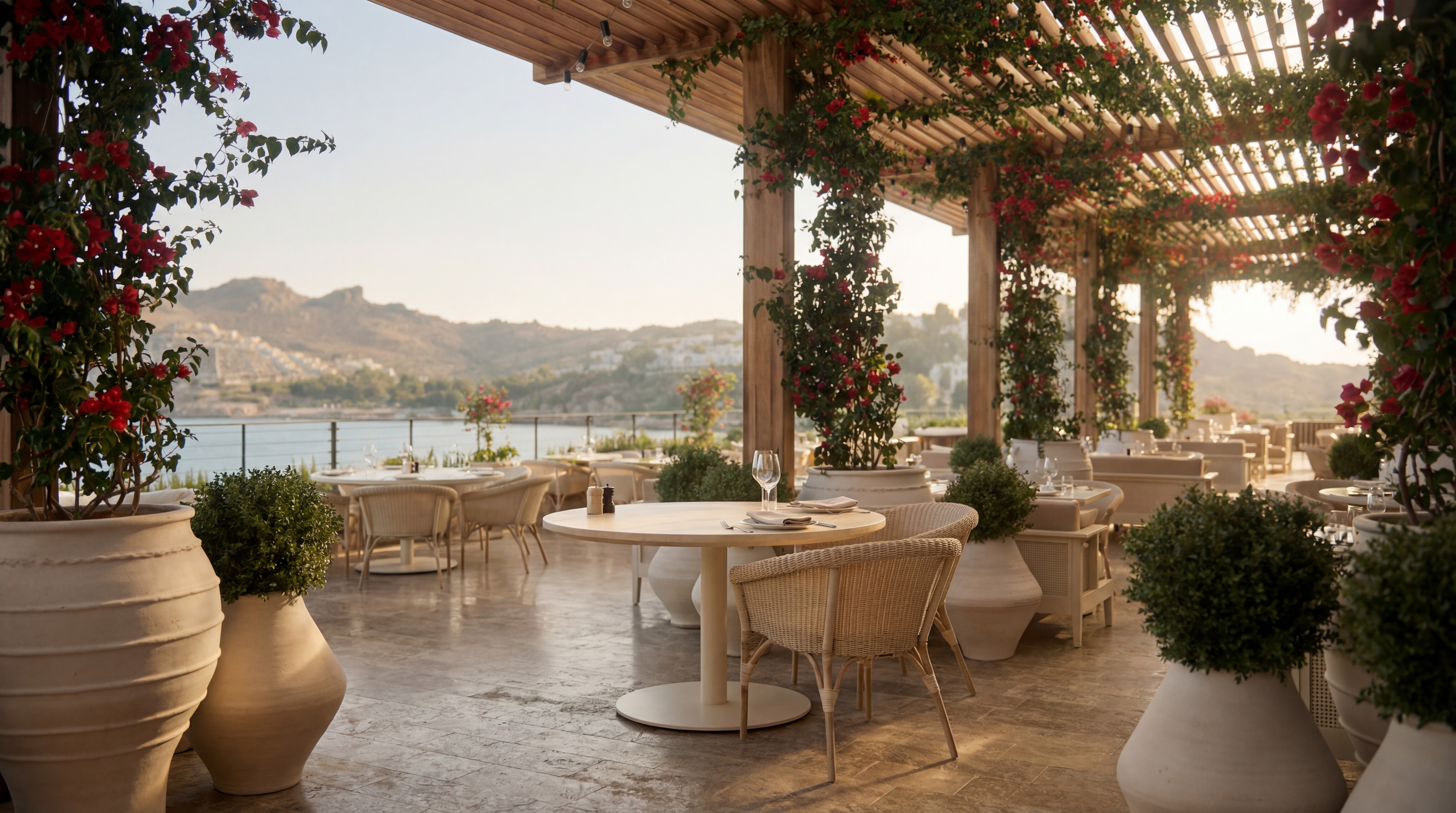 Kitchen by Osman Sezener Bodrum Edition Yalikavak Michelin restaurant terrace overlooking the Aegean