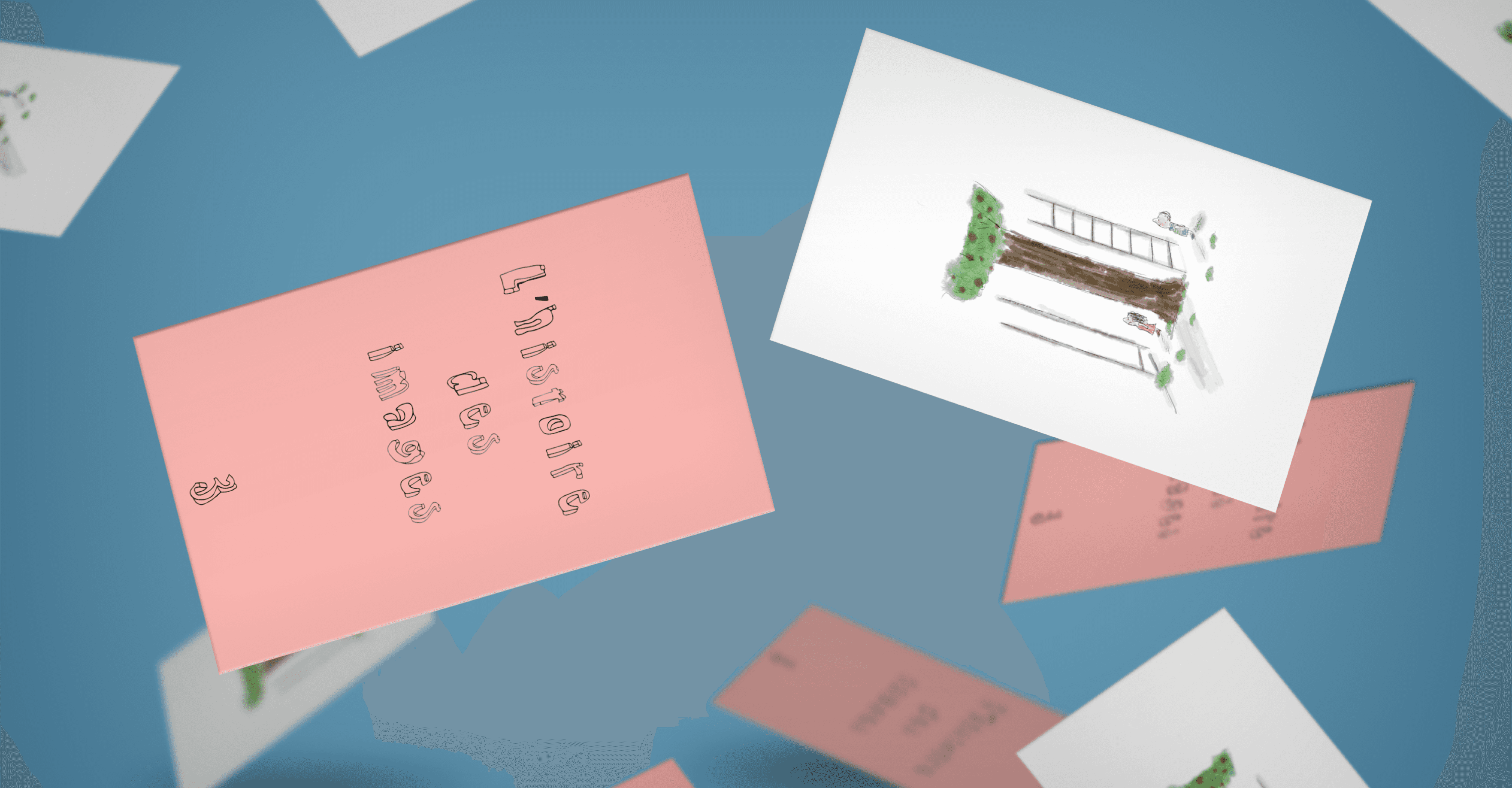 Un mockup de l'avant et l'arrière des cartes de l'histoire des images