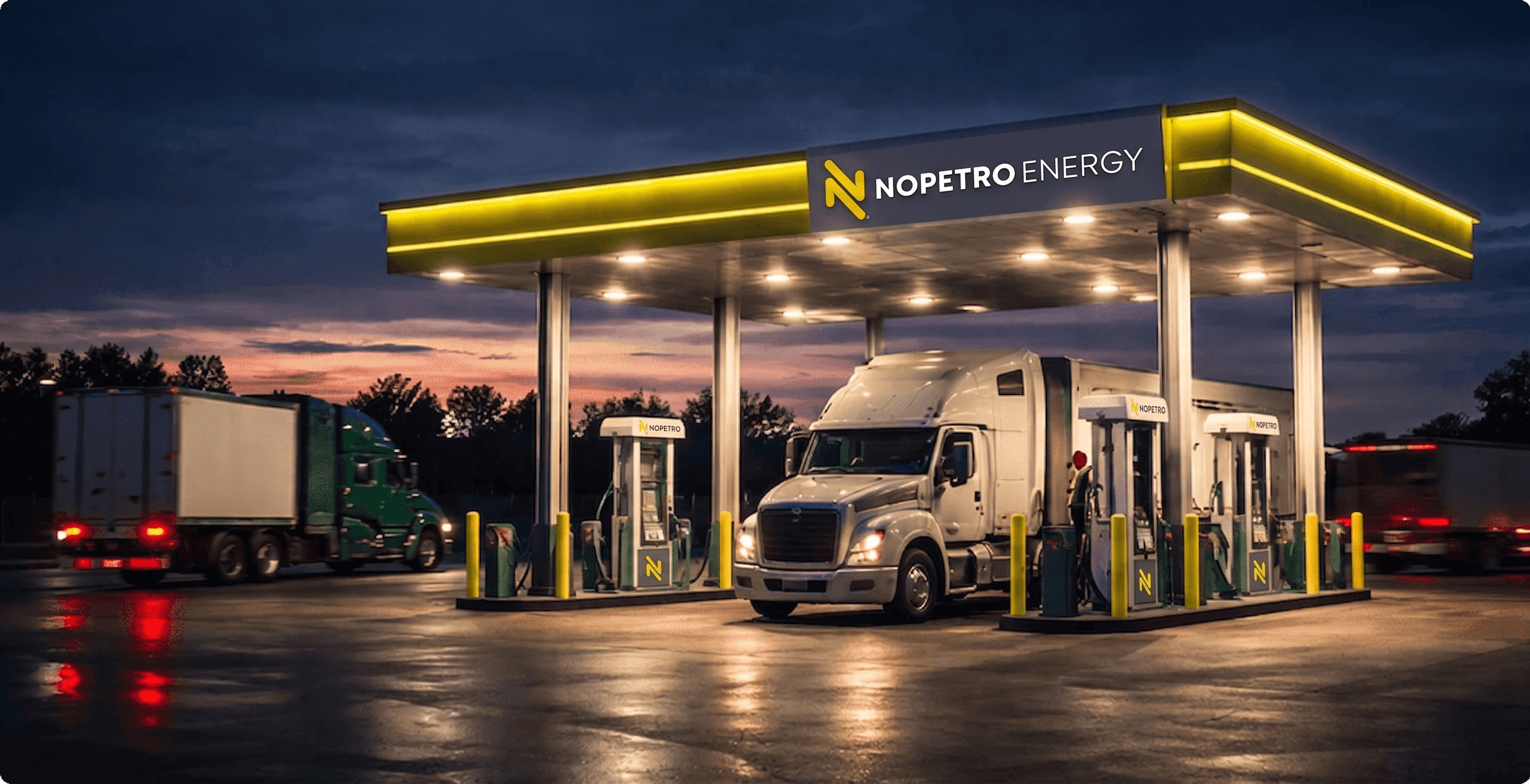 trailer truck passing on road near rail guard