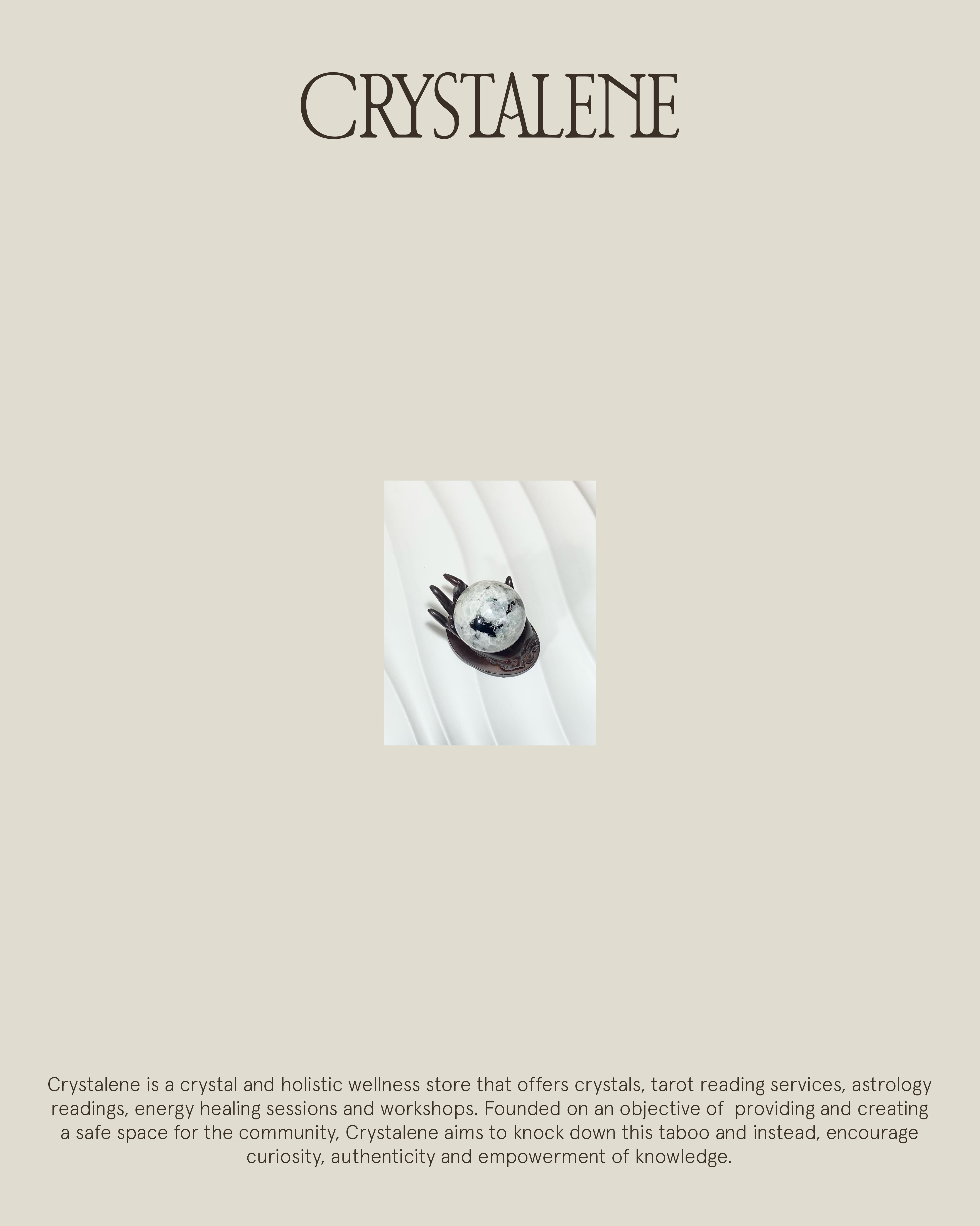 Branding, visual identity, packaging and logo design for crystal shop and coffee café in Makati, Philippines