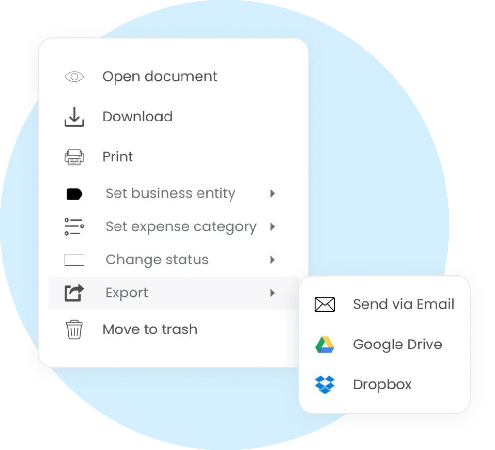 Send receipts to your accountant