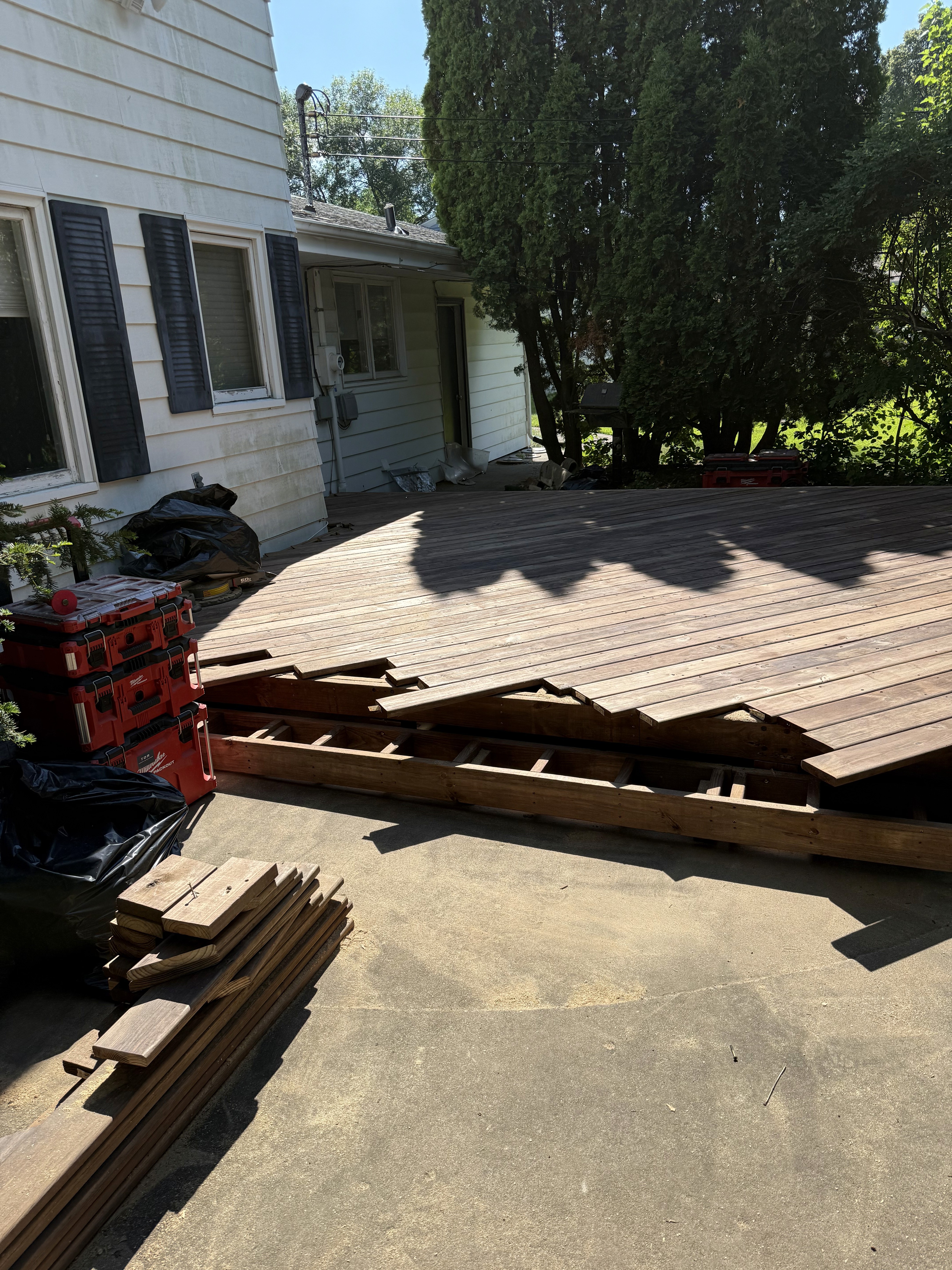 Deck being constructed