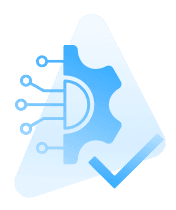 Ein Zahnrad, dass zur Hälfte aus Datenströmen besteht.