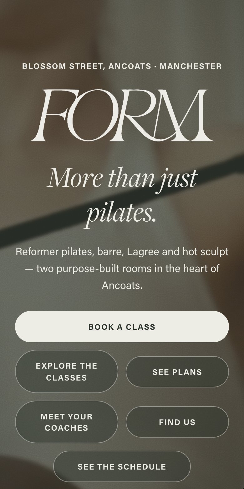A links page on a phone, in the same look as the website