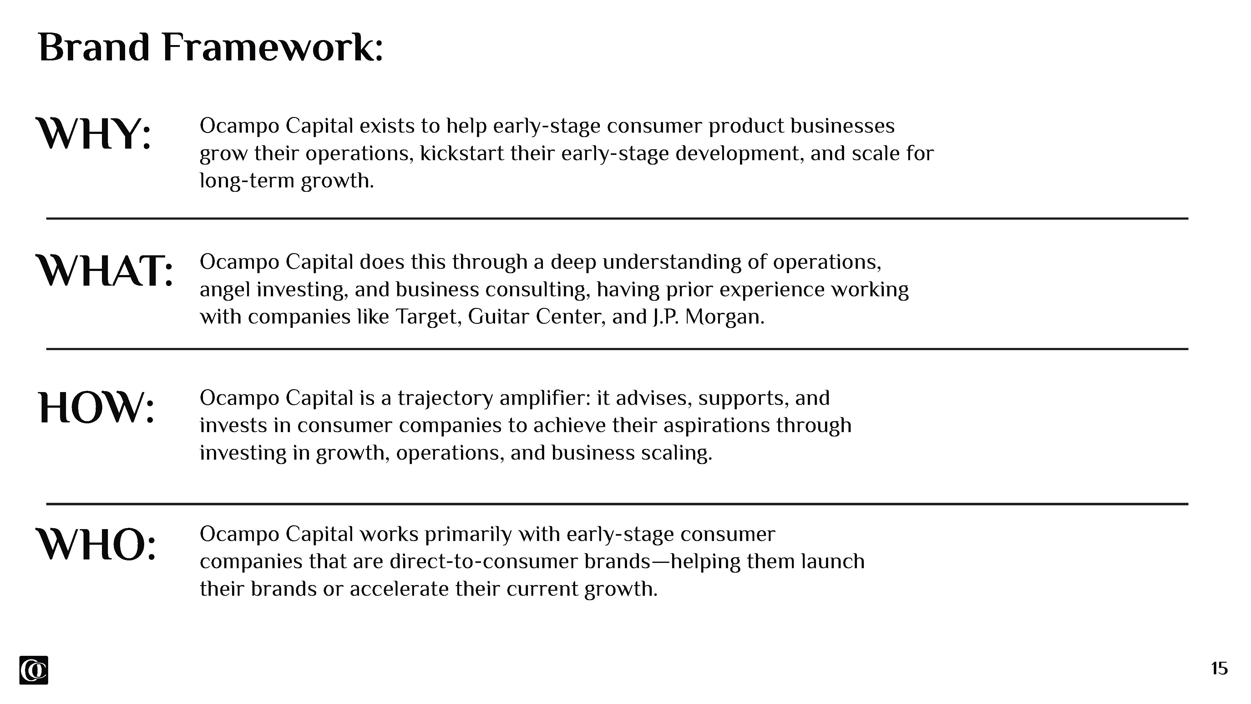 Ocampo Capital Brand Deck