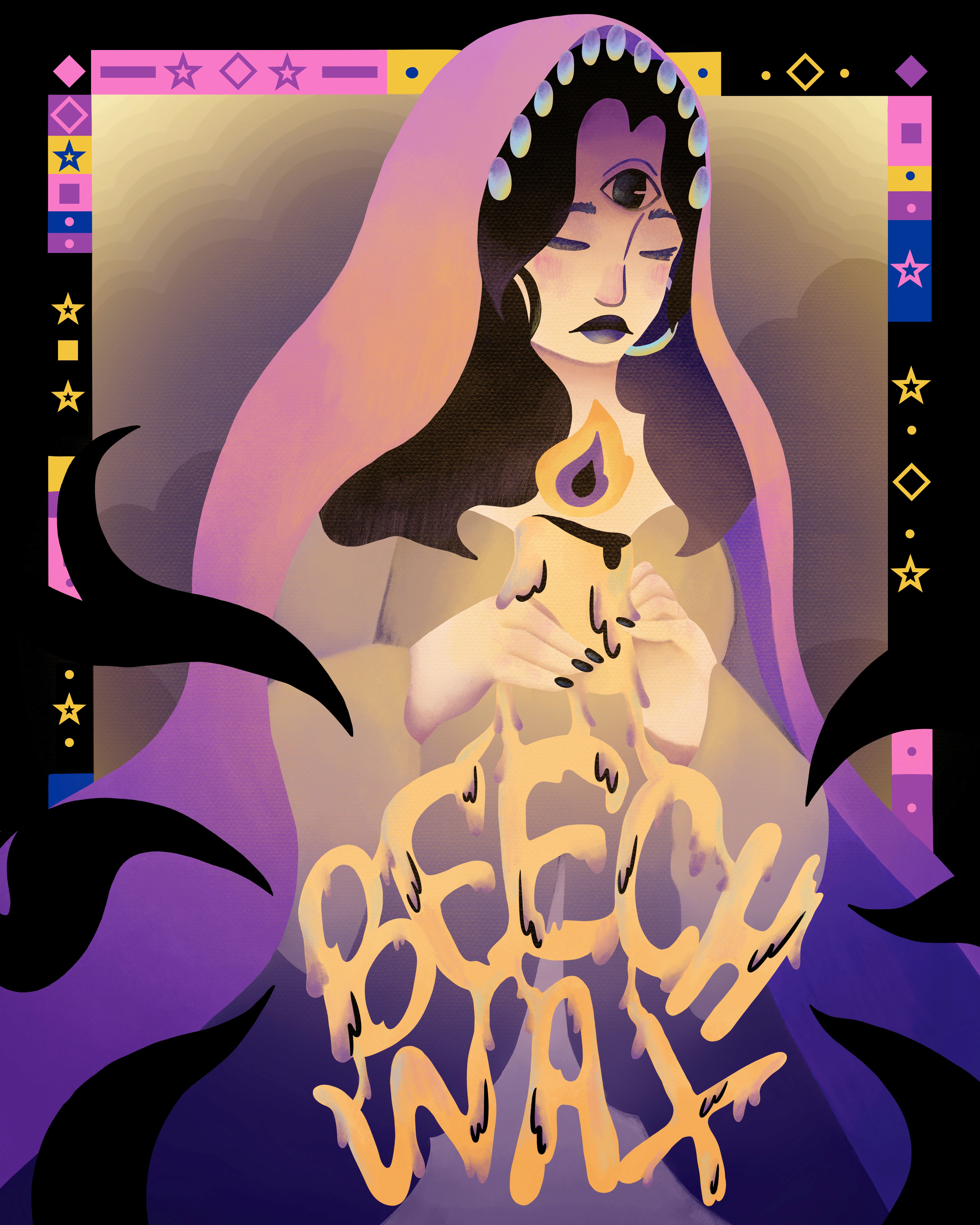 Beech Wax band poster with the candle melting into the words