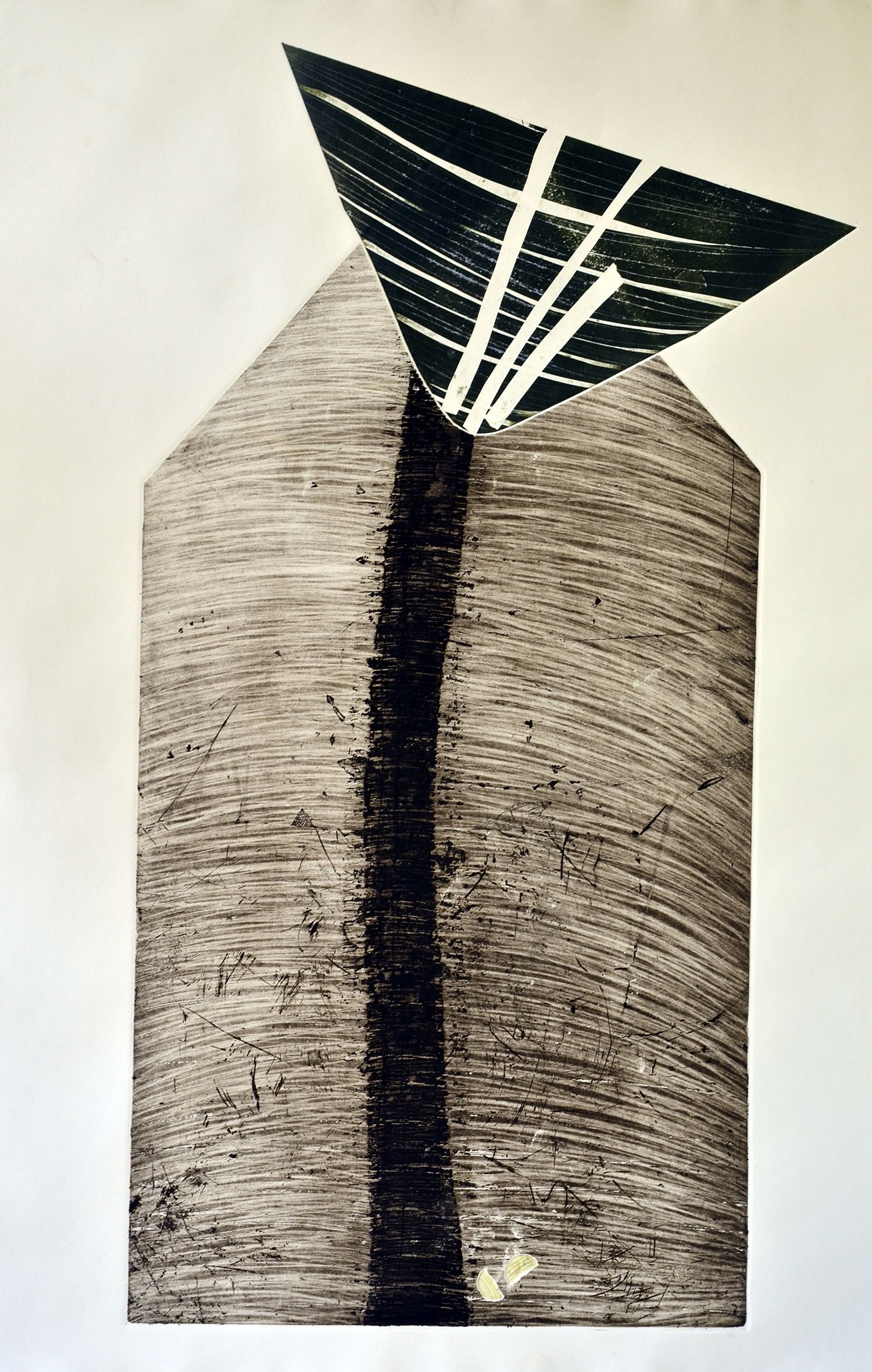 herd of sheep on road painting