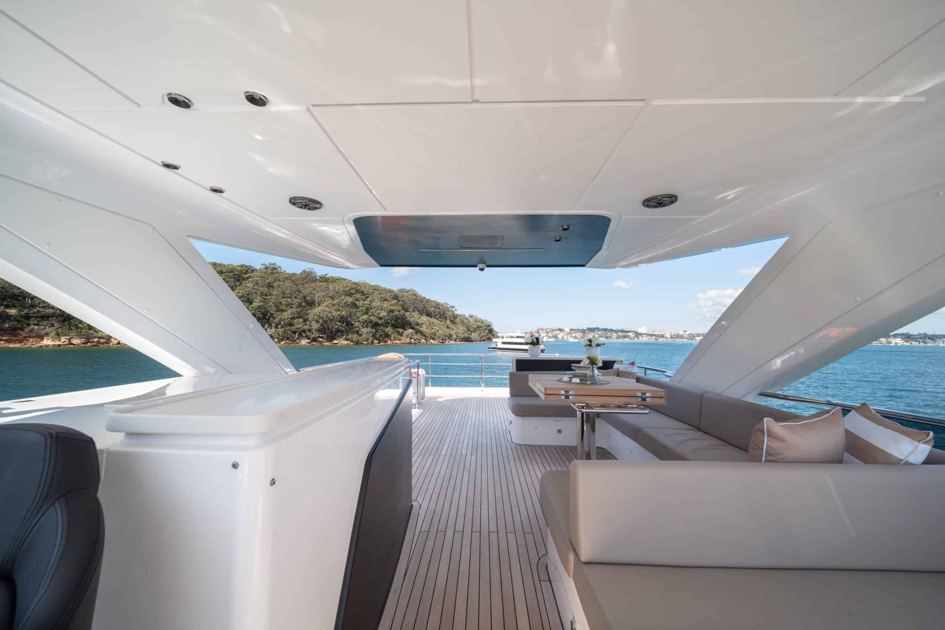 Luxury yacht at dock