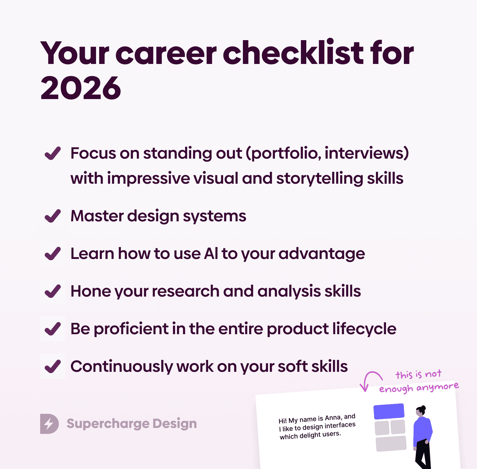 Product UI/UX design career checklist for 2026