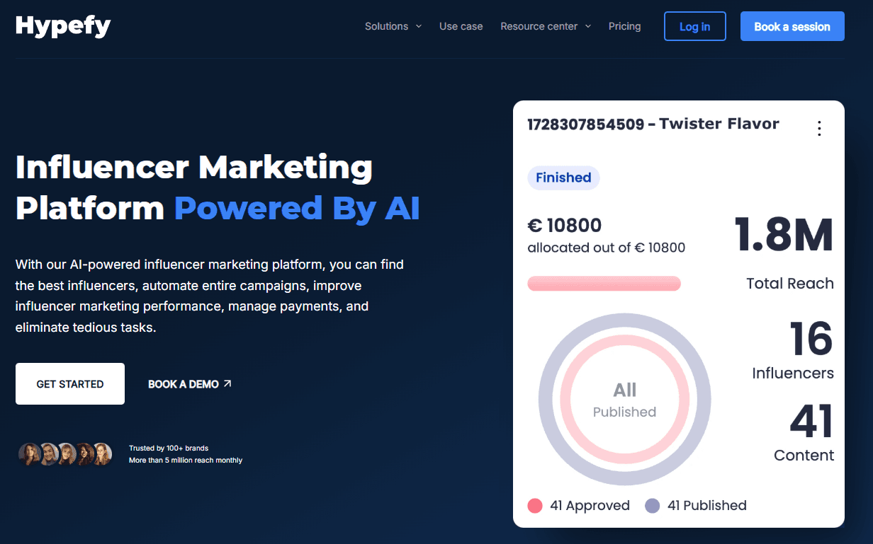 Hypefy AI-powered influencer marketing tool