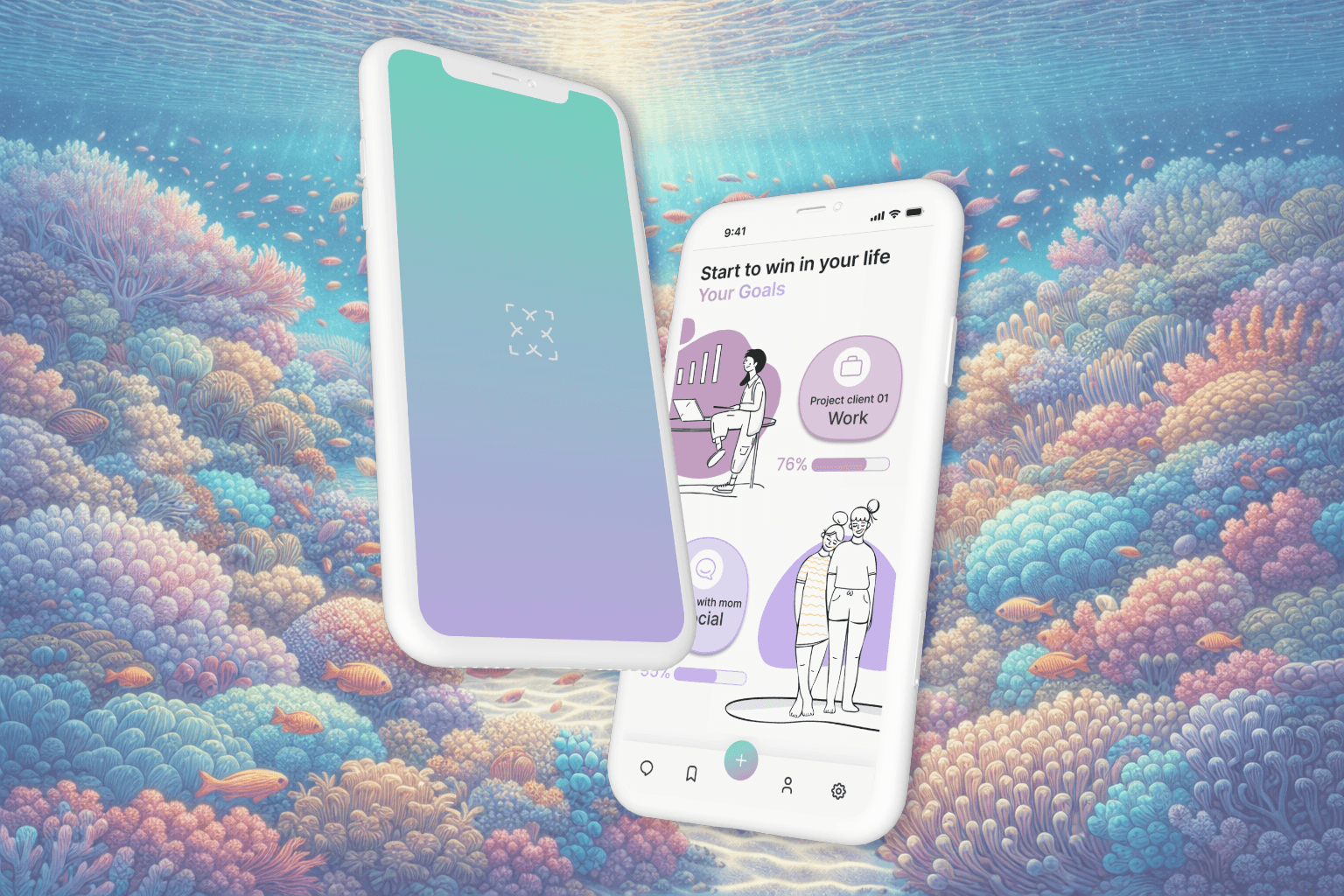 Tablet showing Bloomy UI