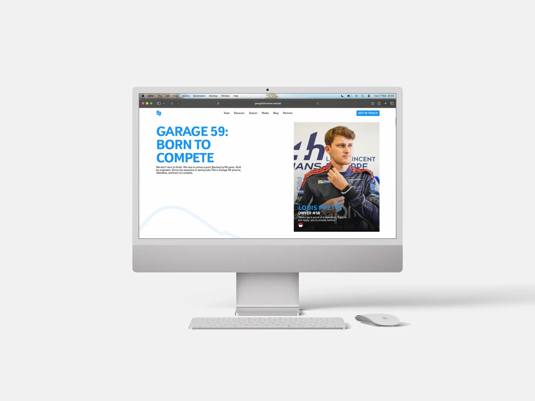 Garage 59 About Racers Mock