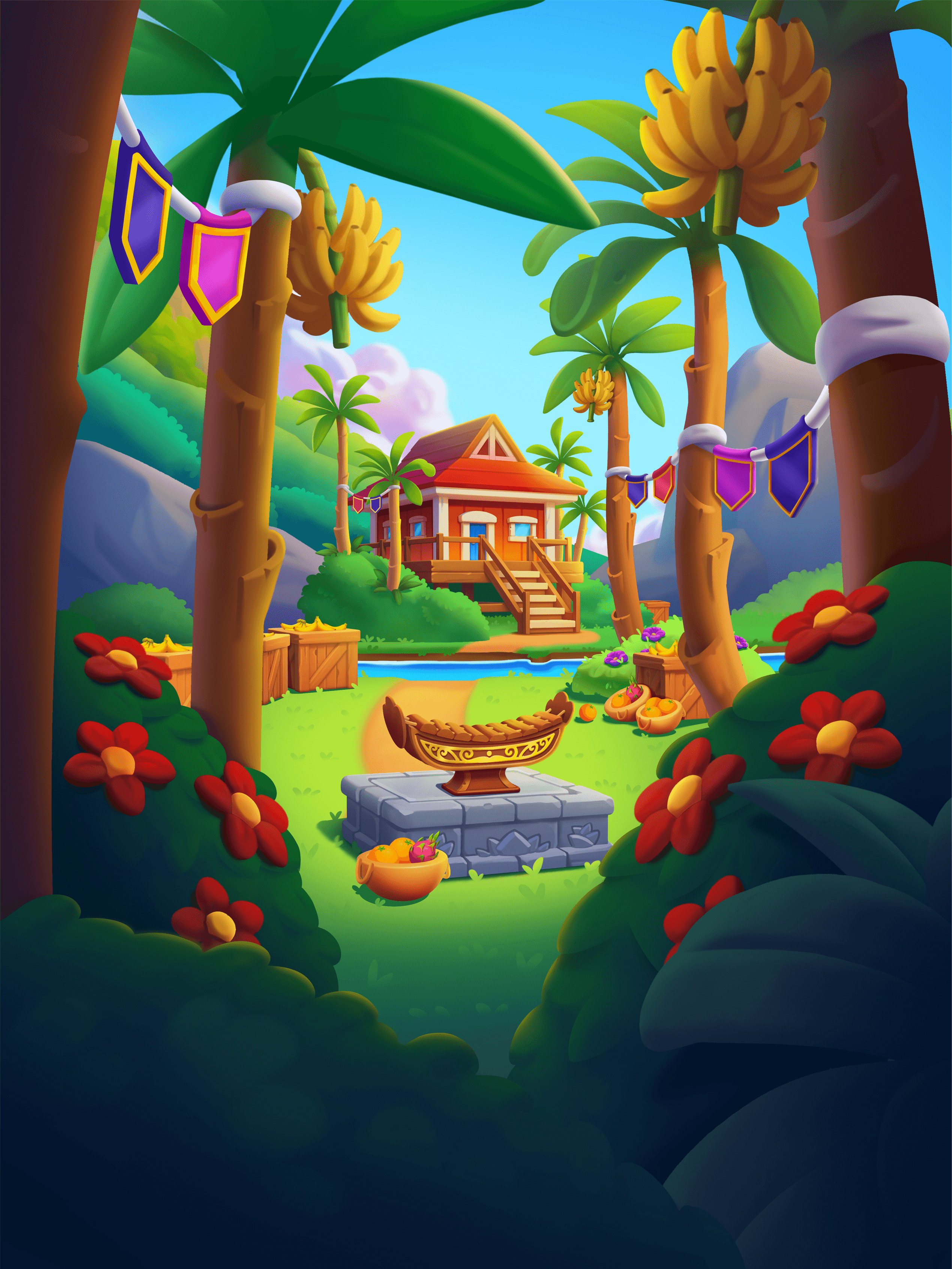 The first scene environment in the progression core element of the game, the more stars you earn, the more tasks you can perform to reveal the complete scene.