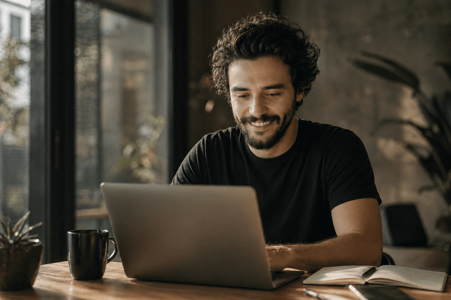 Man Using Laptop