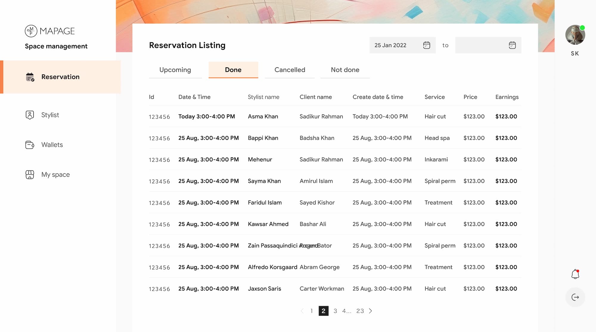 Previous Dashboard