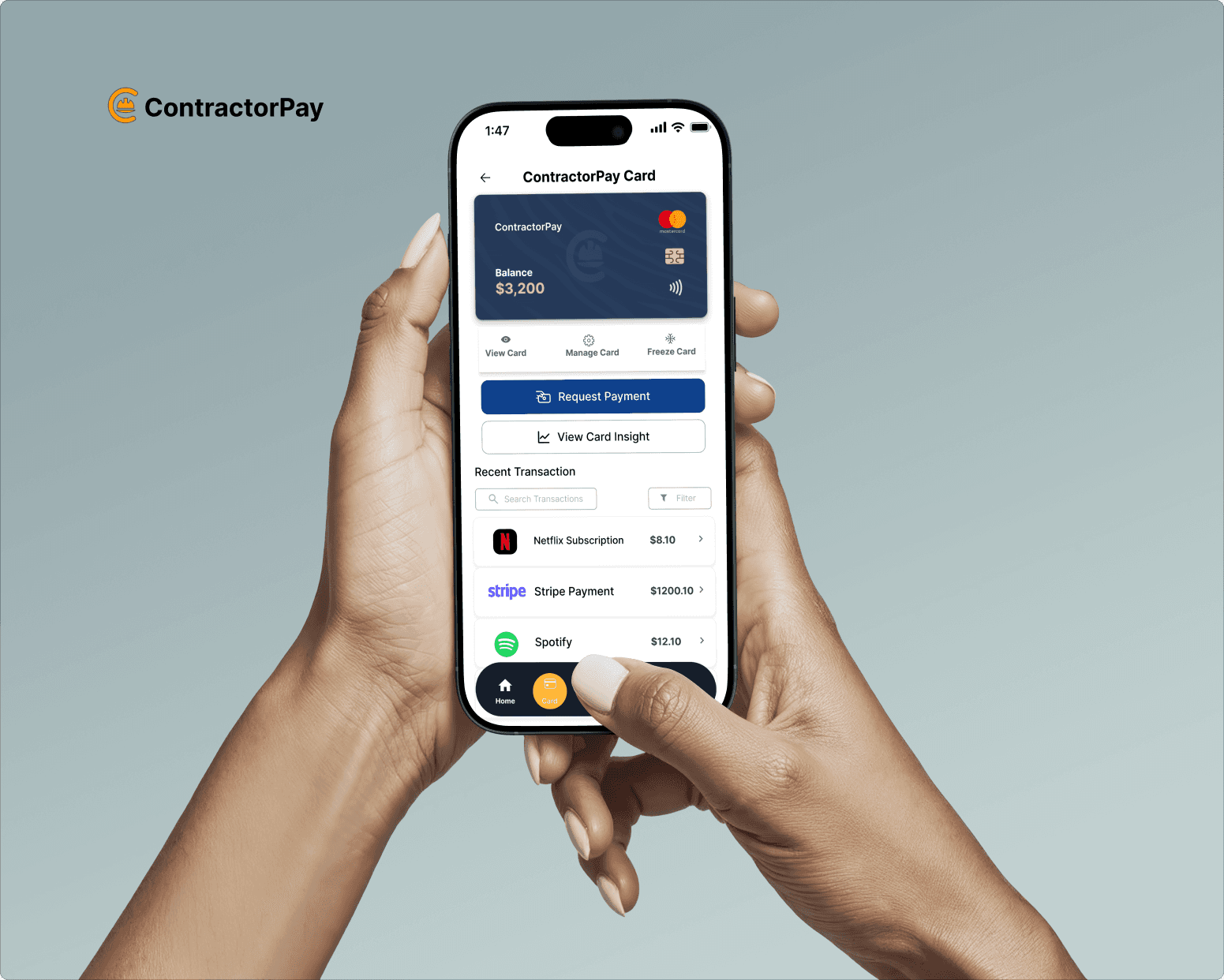 Homescreen with open bottom drawer