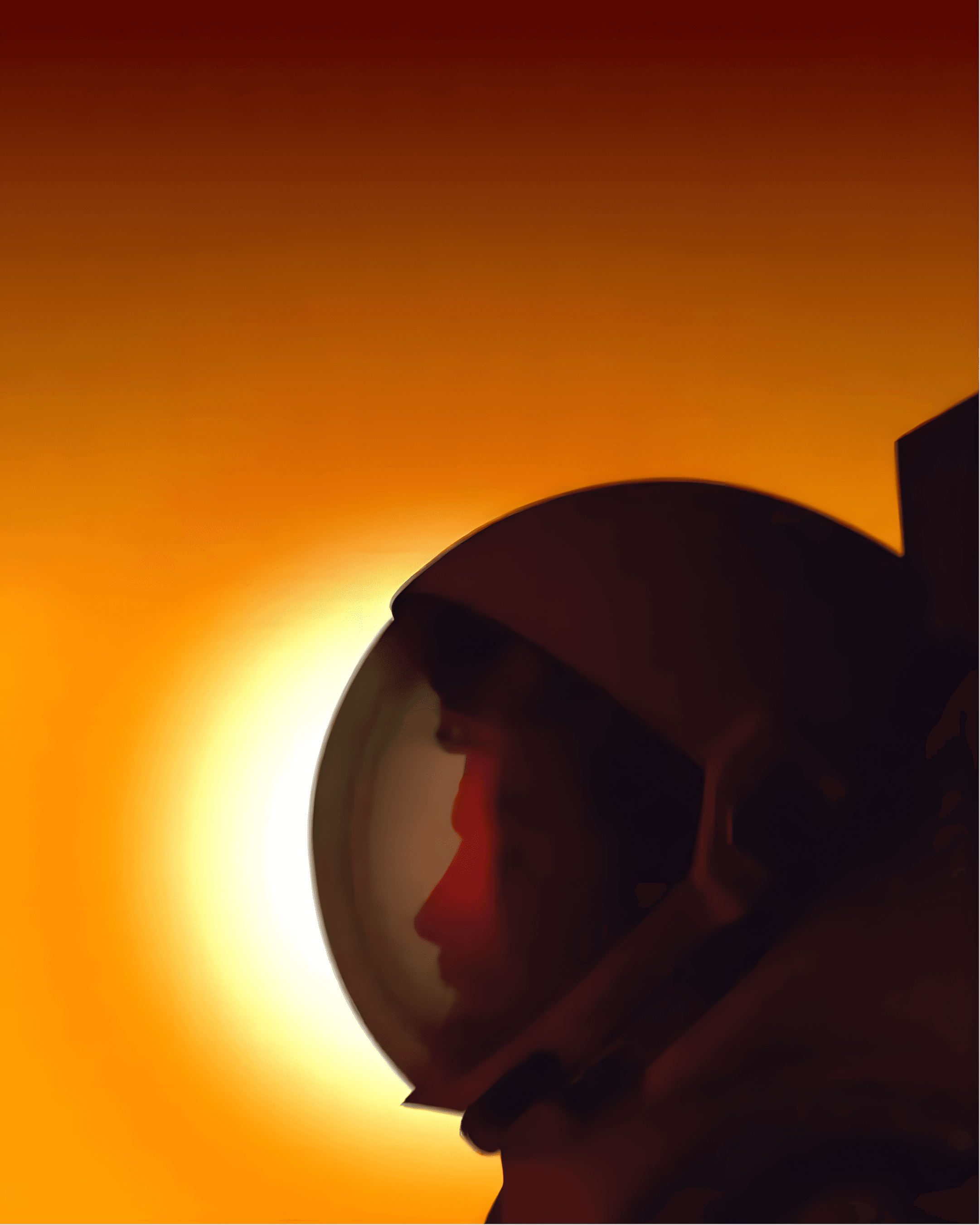 silhouette of person with flash light under starry night