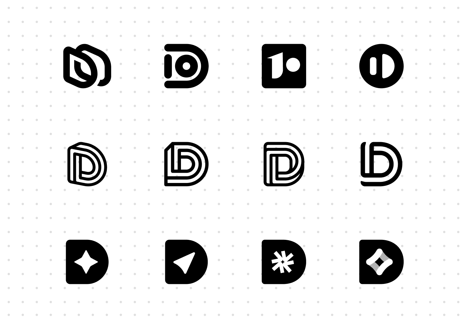 A collage of logo options for Dreamten