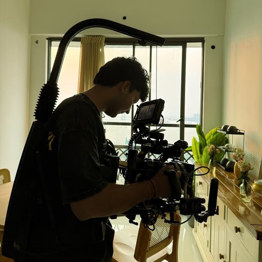 woman in red cardigan smiling