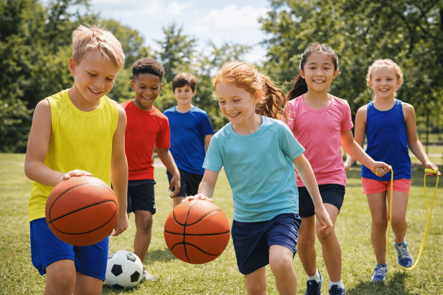 two people looking at a tablet and smiling