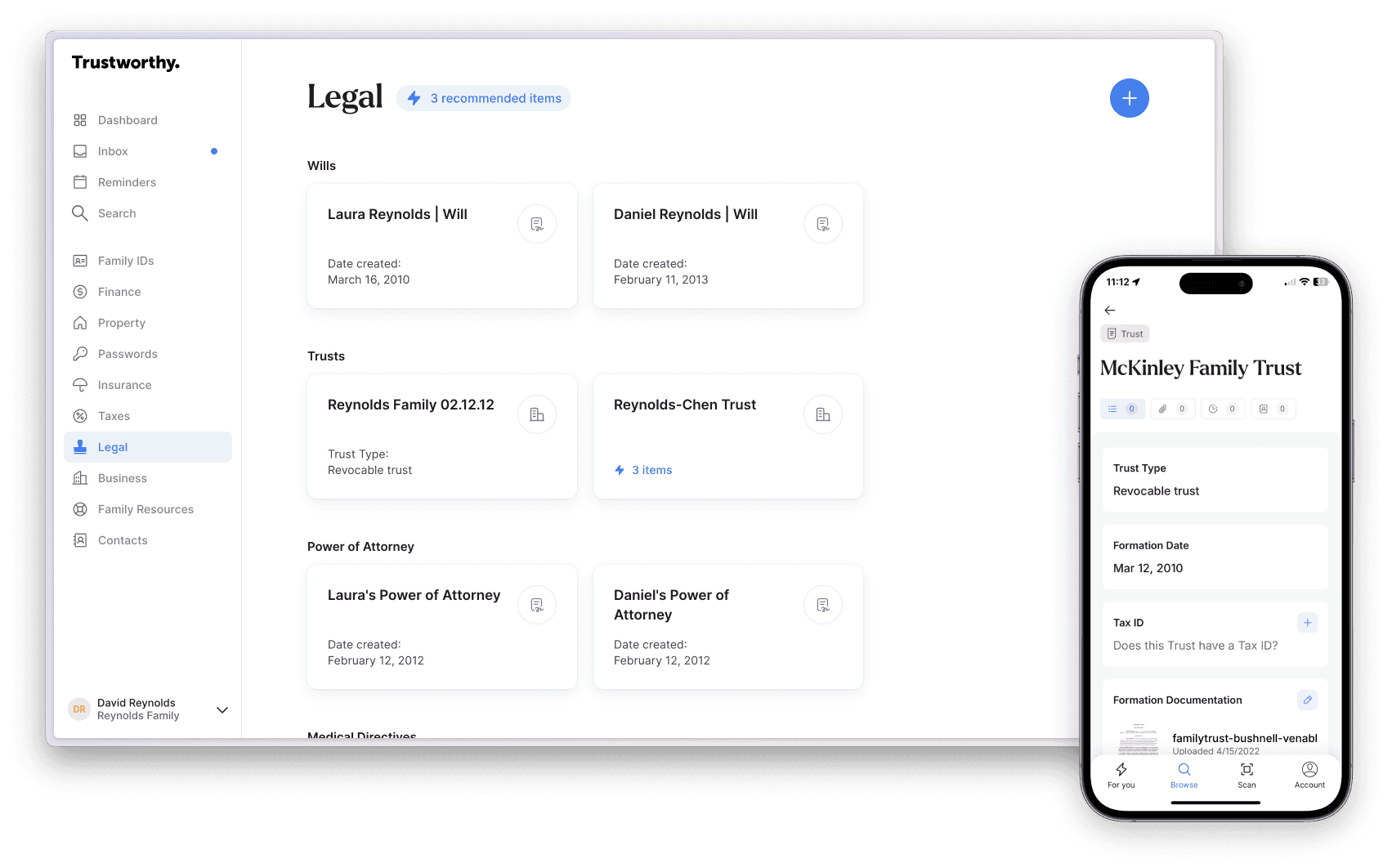 Trustworthy legal category on desktop and mobile