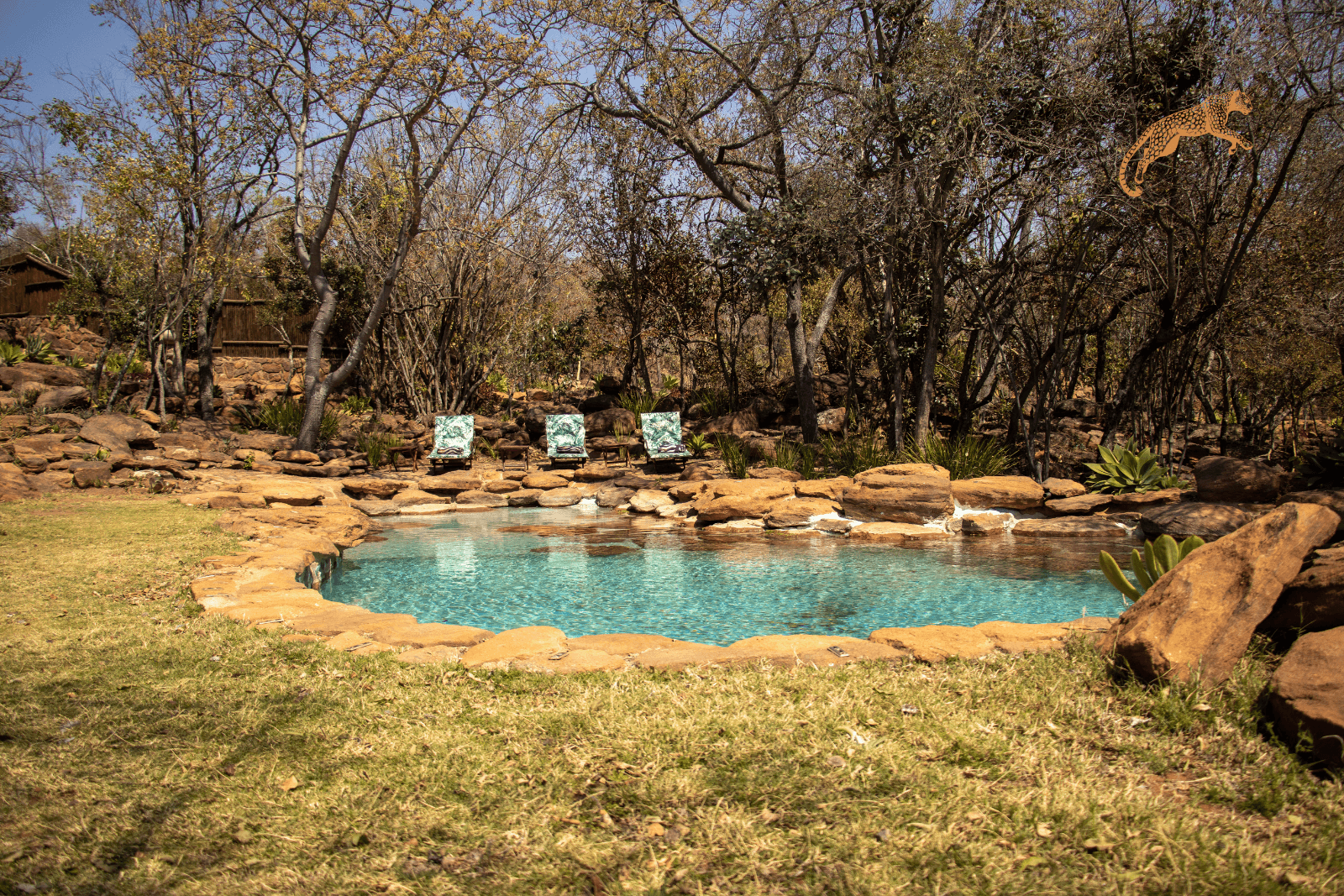 piscine faite de pierres en mode naturelle, dans la nature