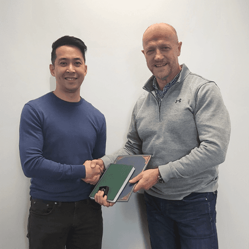 Danny Liu Presented with his Certificate