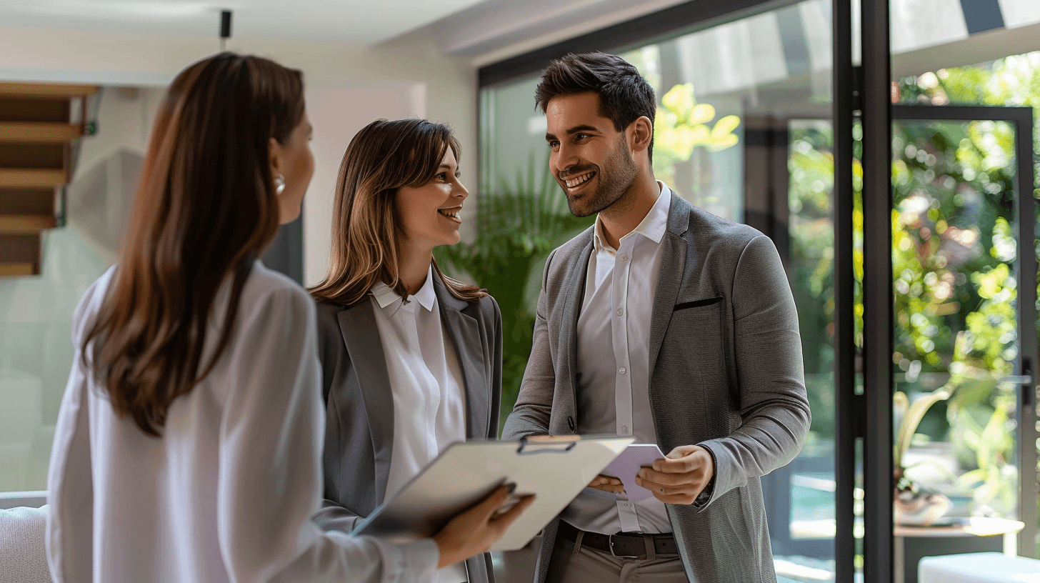 realtor discussing with clients