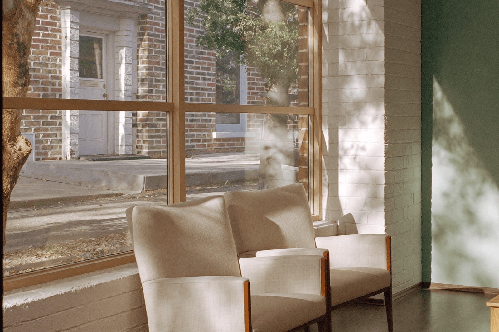 The sunlit waiting lounge at Luma Dental South Congress