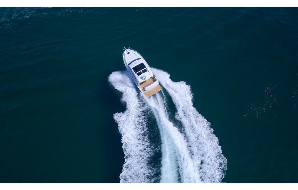 An aerial view of the Rodman Spirit 42 Coupé