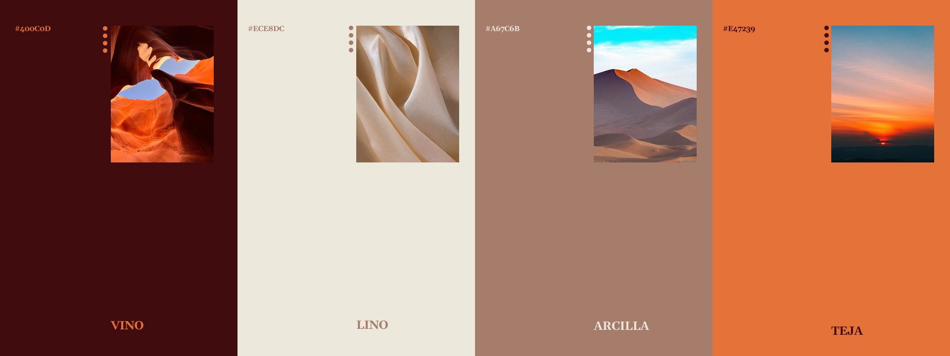 Project Diana Borja Photography.  Color palette