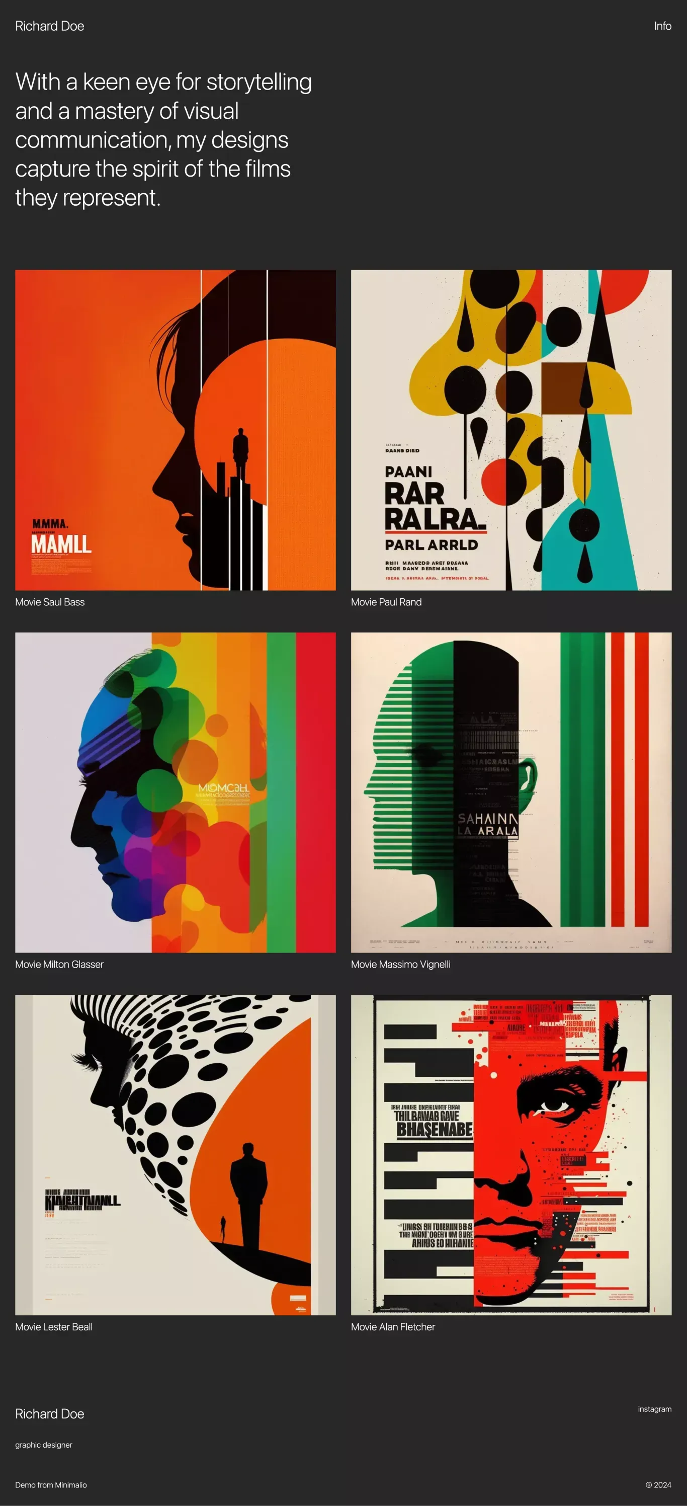 Richard Doe – Graphic Design other page screenshot showcasing Art and Design design