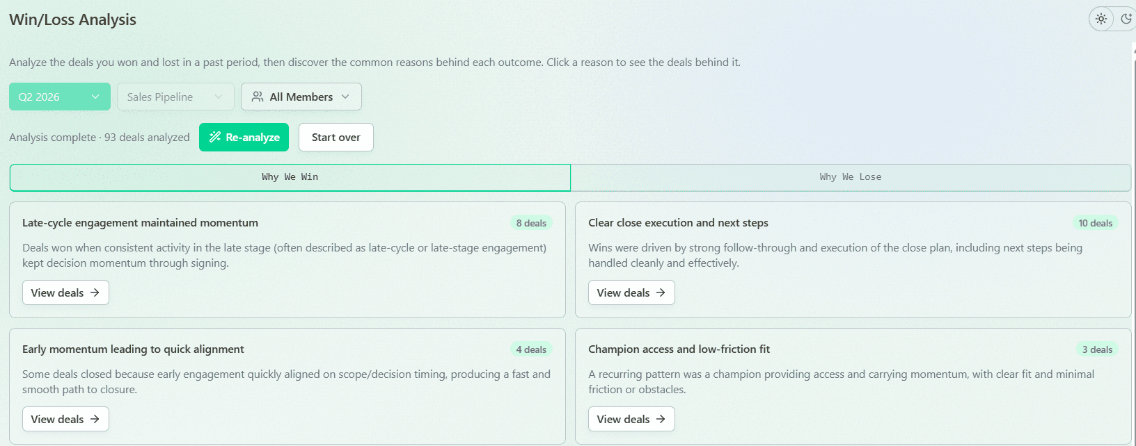Automated Win-Loss Analysis in Forecaastio