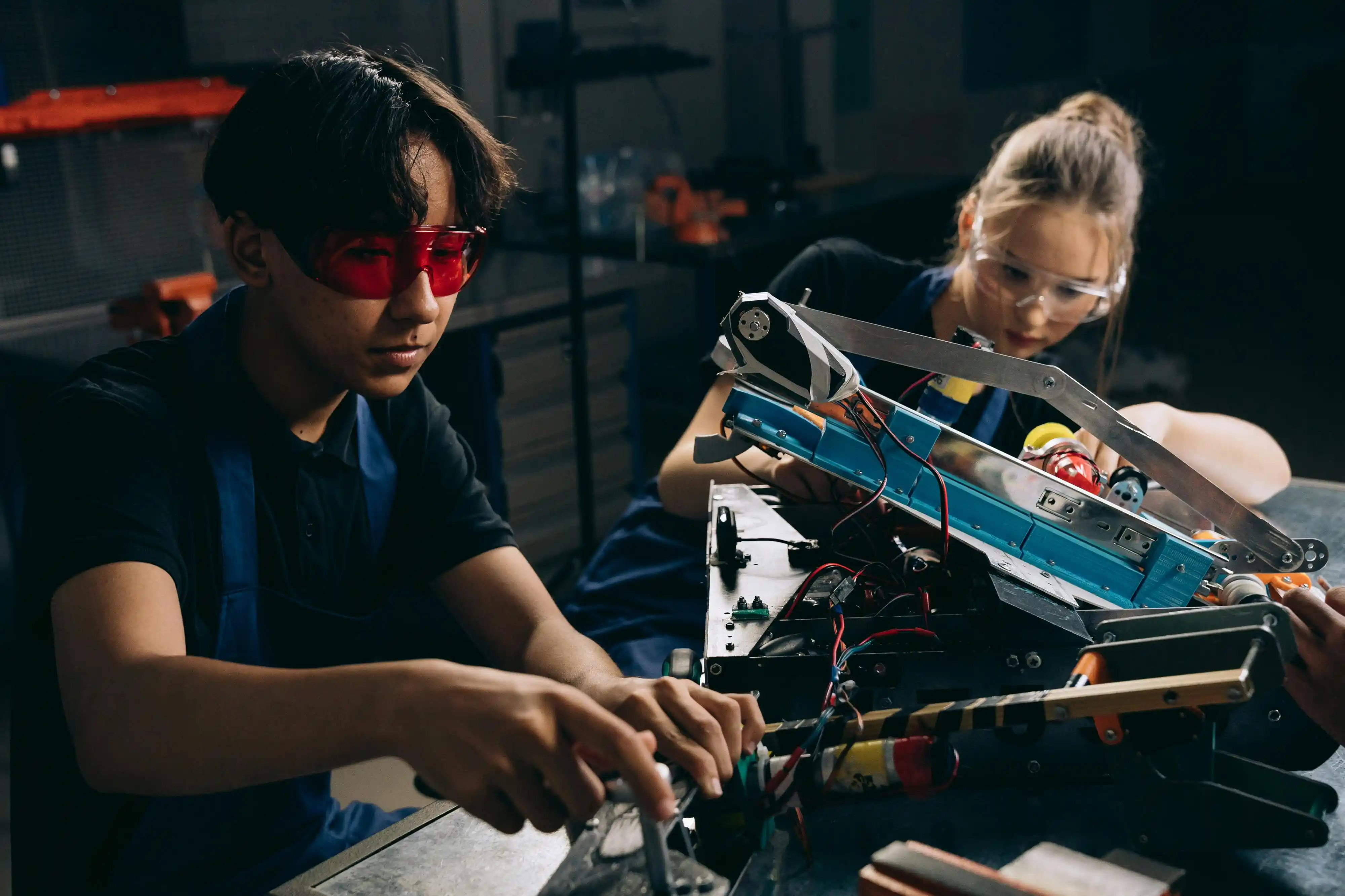 Young engineers working