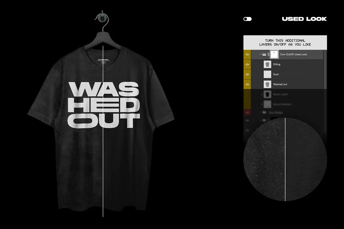 Stanley Stella Freestyler T-Shirt Hanging mockup used fabric look with worn texture