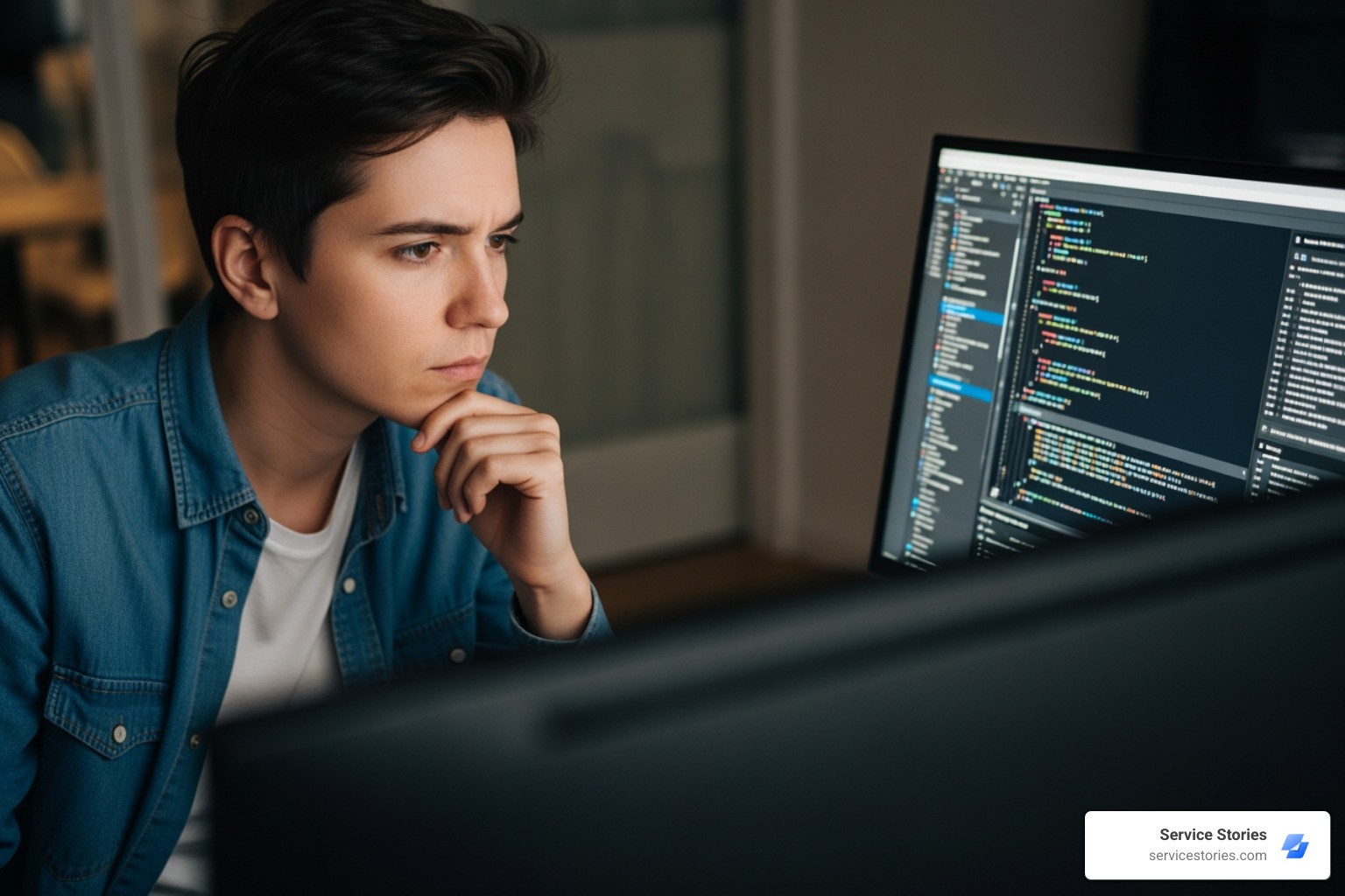 A person reviewing AI-generated content on a screen with a critical eye. - AI-powered content marketing