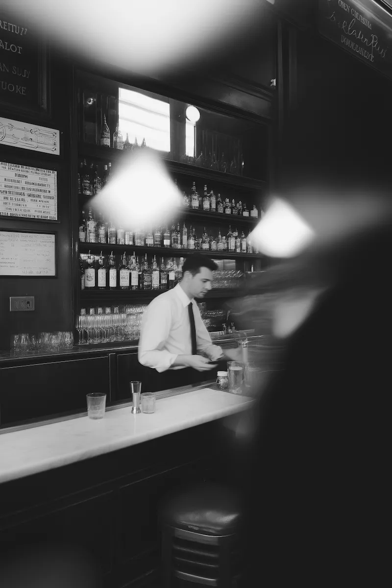 Monochrome Bar Scene 