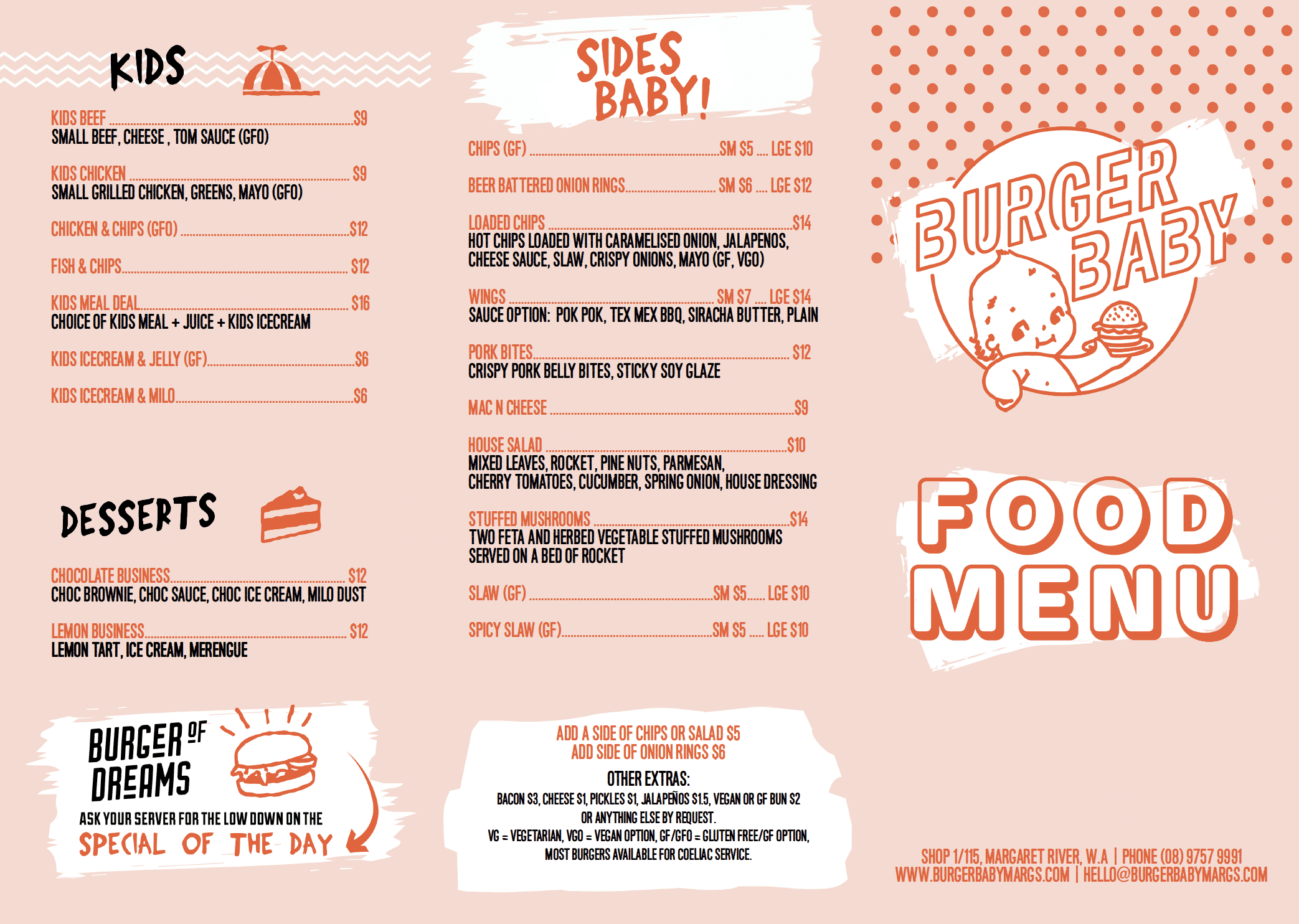 Old Burger Baby Menu