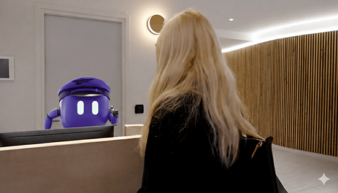 Guest Speaking to an AI Robot