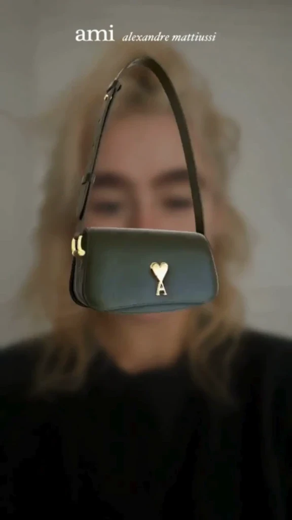 AMI Paris Snapchat AR Try-On Lens for the Paris Paris handbag.