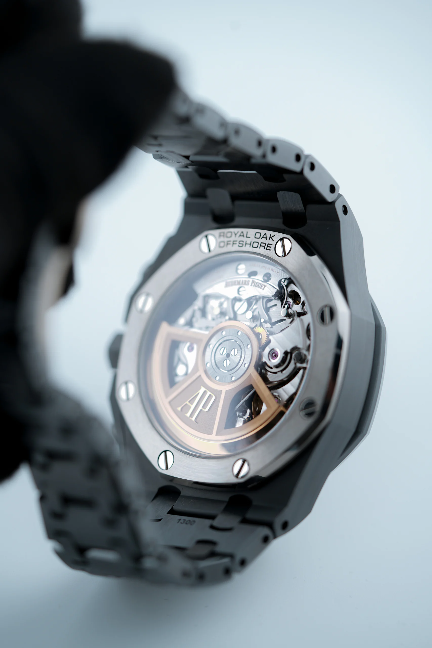 Caseback of the Audemars Piguet Royal Oak Offshore Black Ceramic 26238CE – Omar’s Timepieces Dubai
