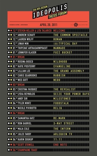 A poster looking like a departure arrival table with title IDEOPOLIS.