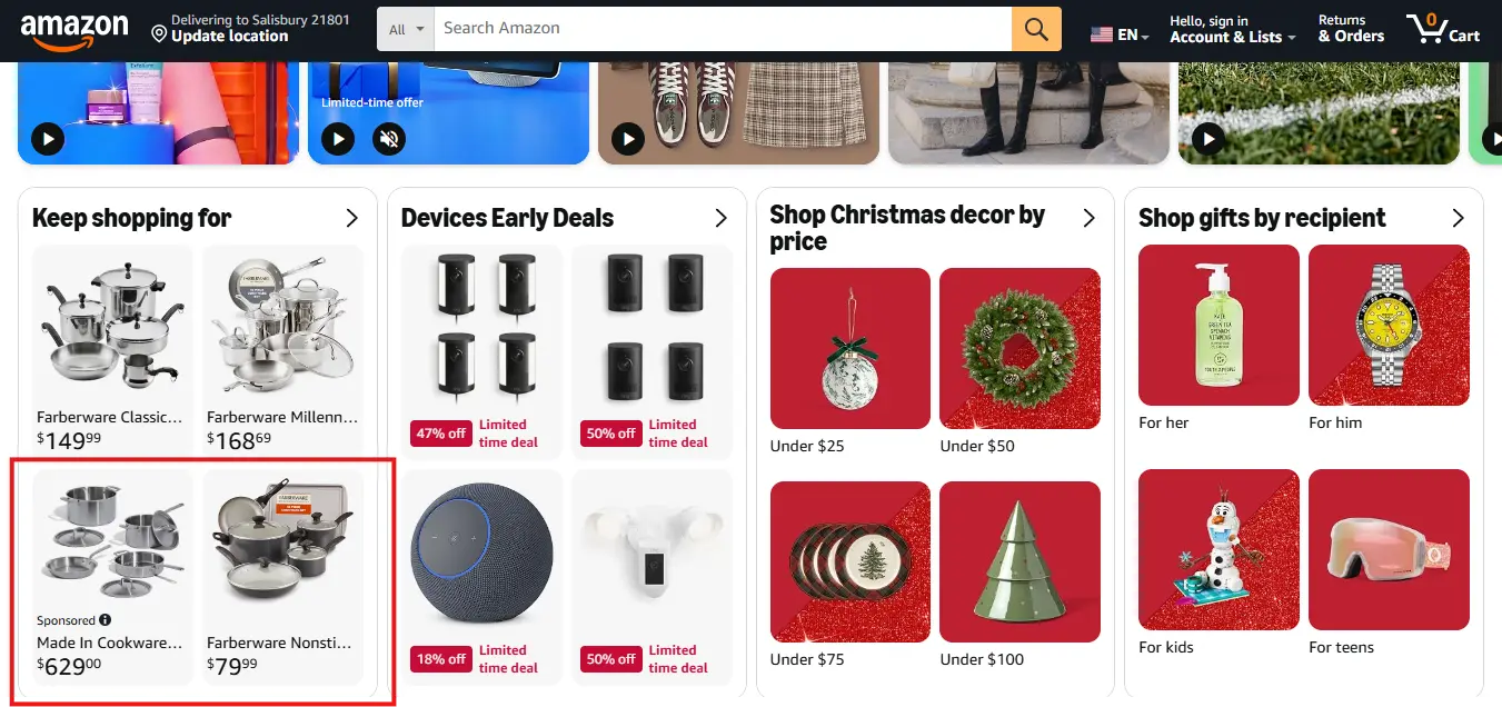 Homepage and App Sections